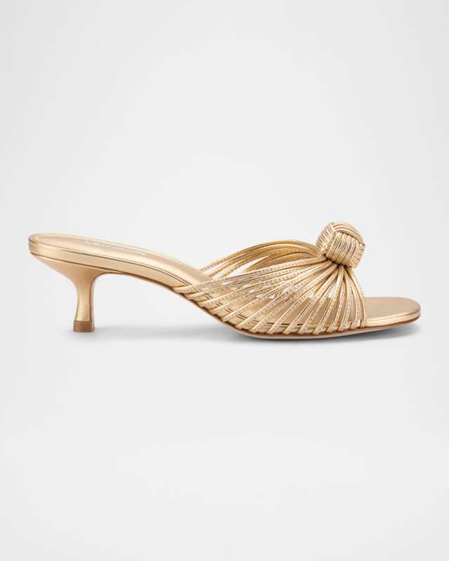 Valerie Metallic Knot Mule Sandals